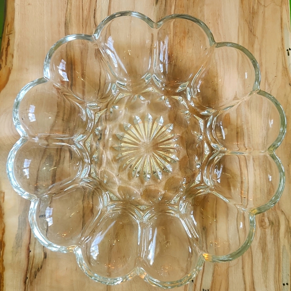 Vintage Anchor Hocking Egg Platter 10 Inch